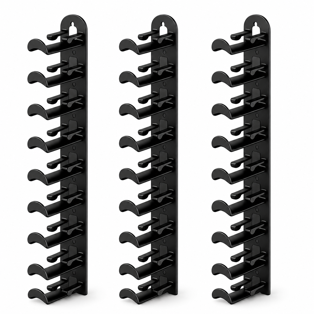 Wall-Mounted Baseball Cap Rack — Holds 18 Caps, No Drilling