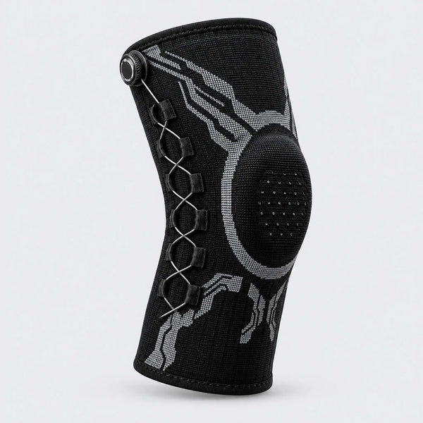 Black knee sleeve, left leg