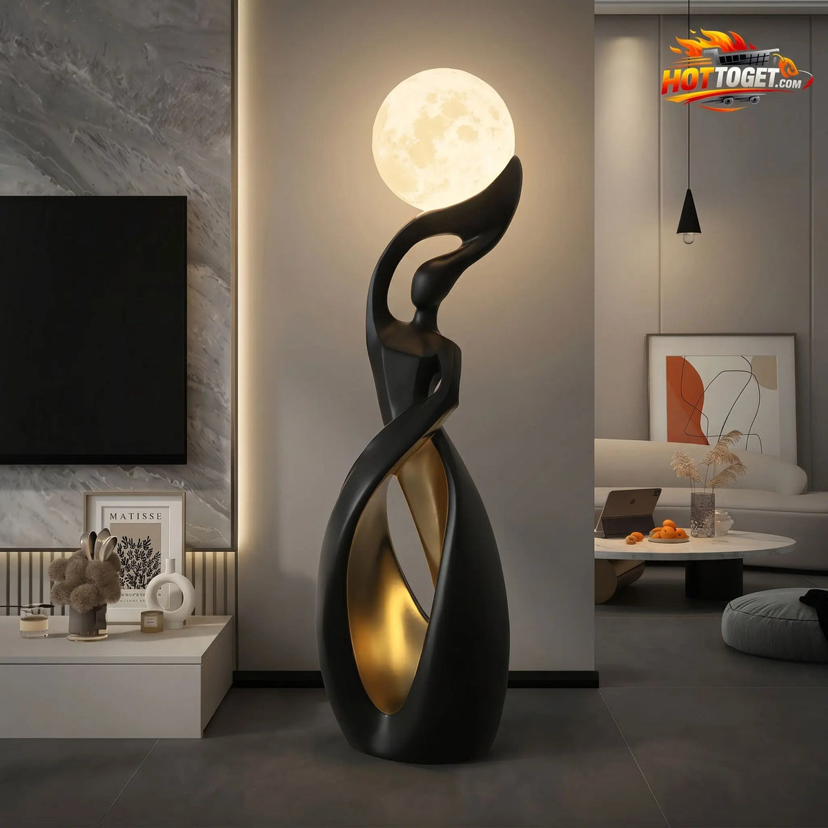 Artistic Lady Moon Floor Lamp Hottoget