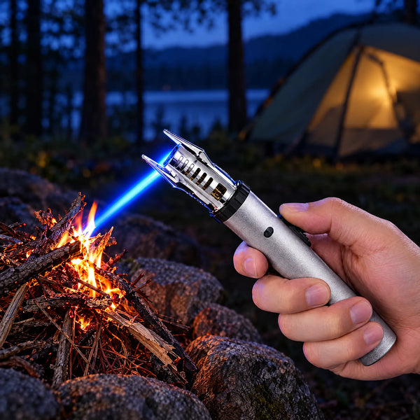 Lighting campfire kindling