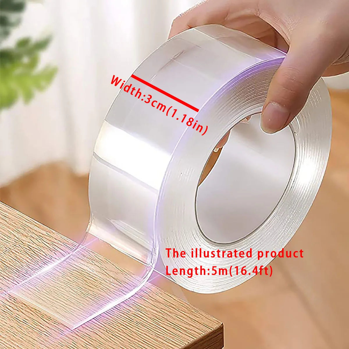 Heavy-Duty Double-Sided Mounting Tape — Waterproof, Reusable, Holds Up to 22 lbs