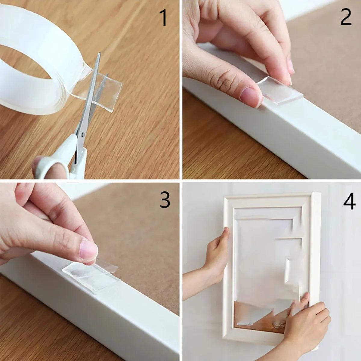 Heavy-Duty Double-Sided Mounting Tape — Waterproof, Reusable, Holds Up to 22 lbs