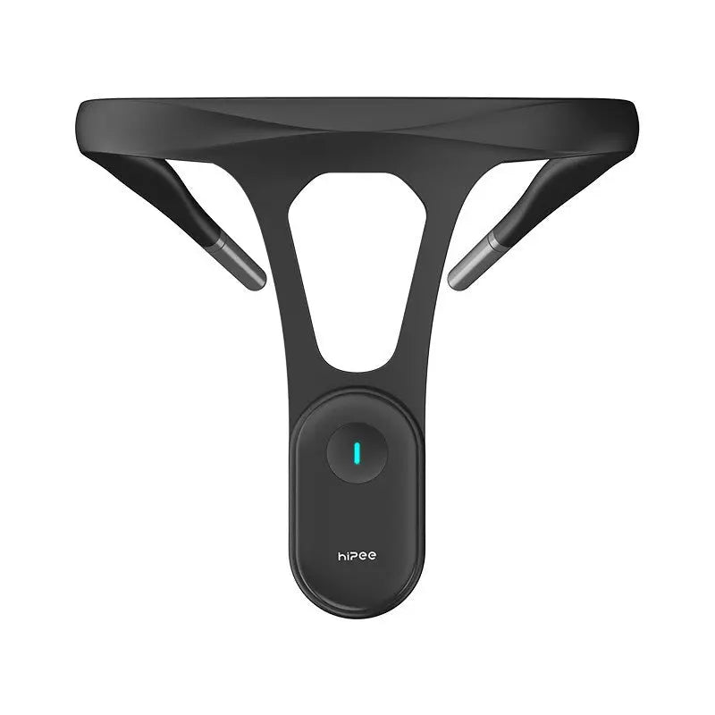 Smart posture trainer device shown front and back