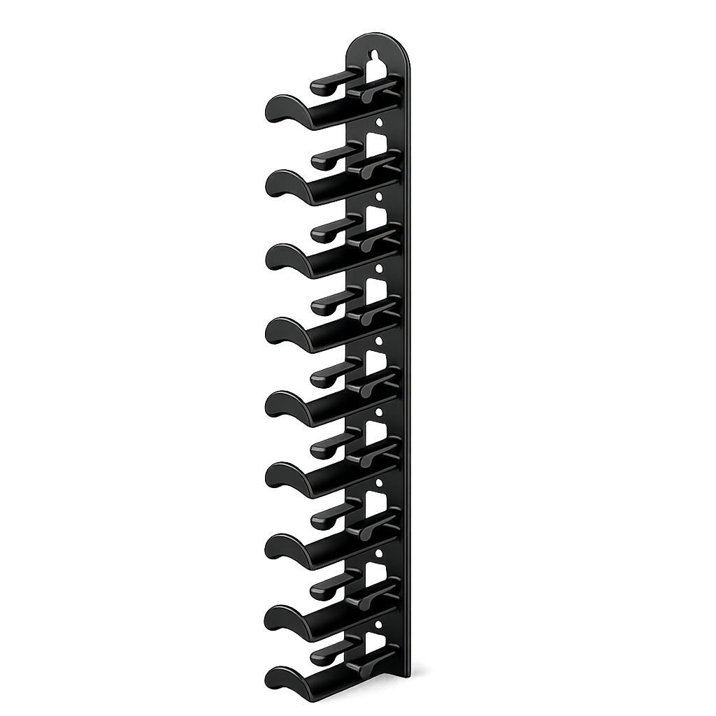 Wall-Mounted Baseball Cap Rack — Holds 18 Caps, No Drilling