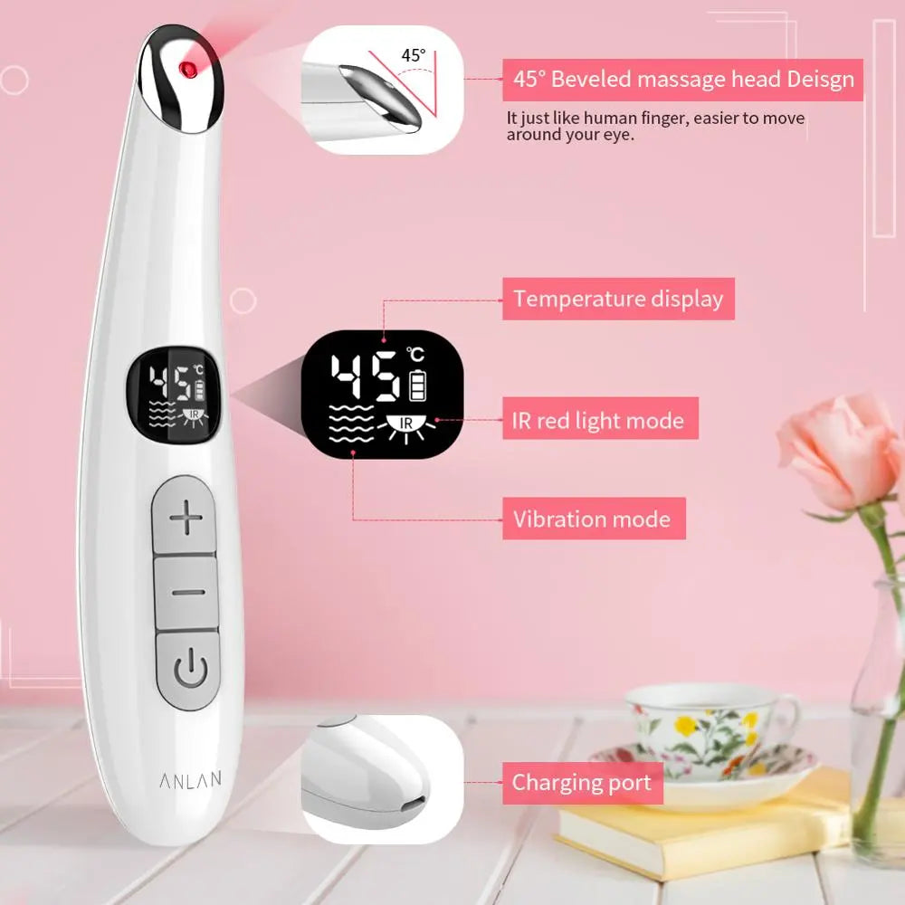 heated eye massager in pink background