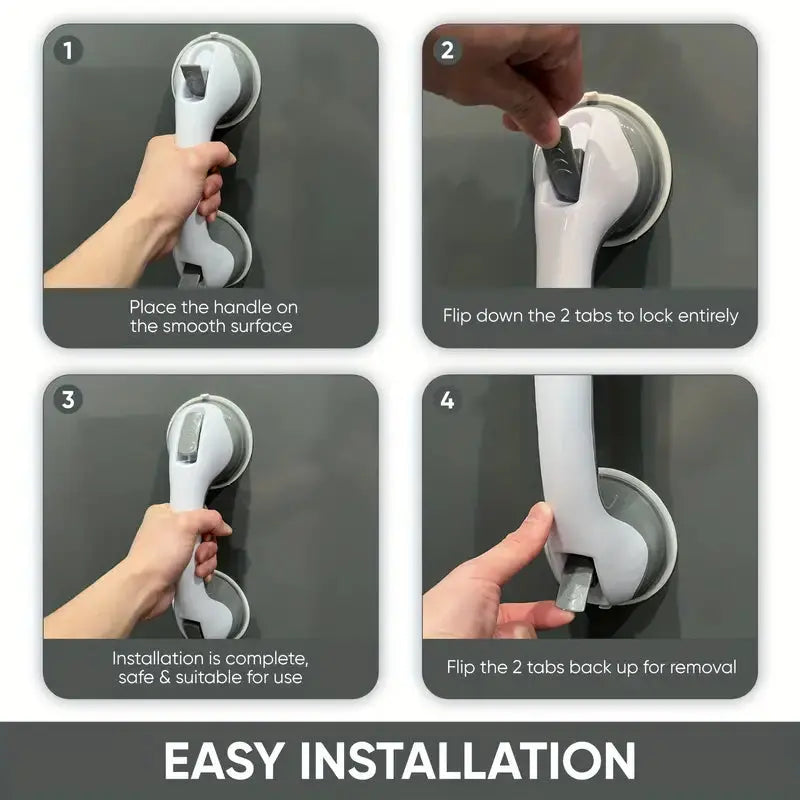 Bathroom Handrail With Vacuum Sucker For Safety Support Hottoget