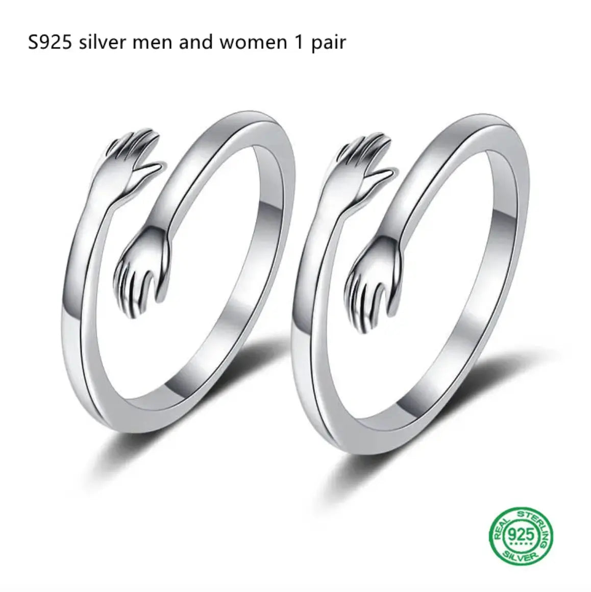 Hug Shape Ring — Adjustable Couple Rings