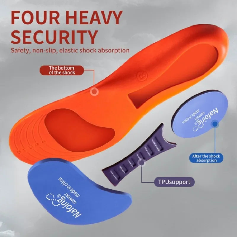 Orthopedic Arch Support Insoles — Leather, Plantar Fasciitis & Flat Feet Relief