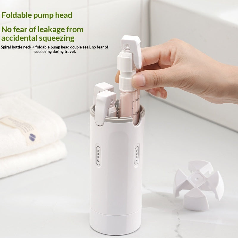 4-in-1 travel dispenser assembled — top view