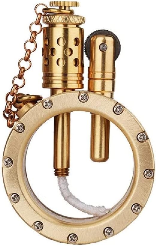 Vintage Gold Kerosene Lighter - Unique Transparent Bottle Design with Steampunk Flair, Perfect Gift for Men