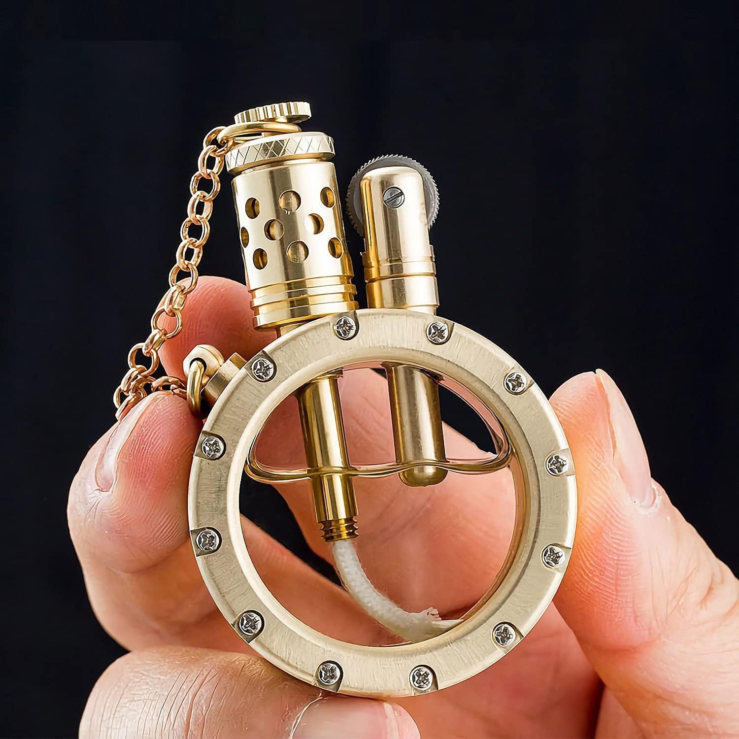 Vintage Gold Kerosene Lighter - Unique Transparent Bottle Design with Steampunk Flair, Perfect Gift for Men