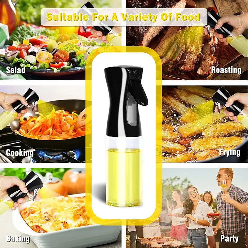 Olive Oil Sprayer Bottle — Refillable Glass-Free Mister for Cooking, BBQ & Baking