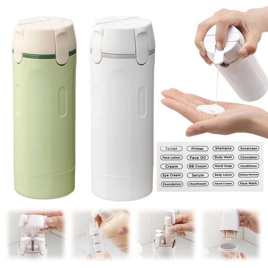 4-in-1 travel dispenser bottle set — Tranquil Green colorway