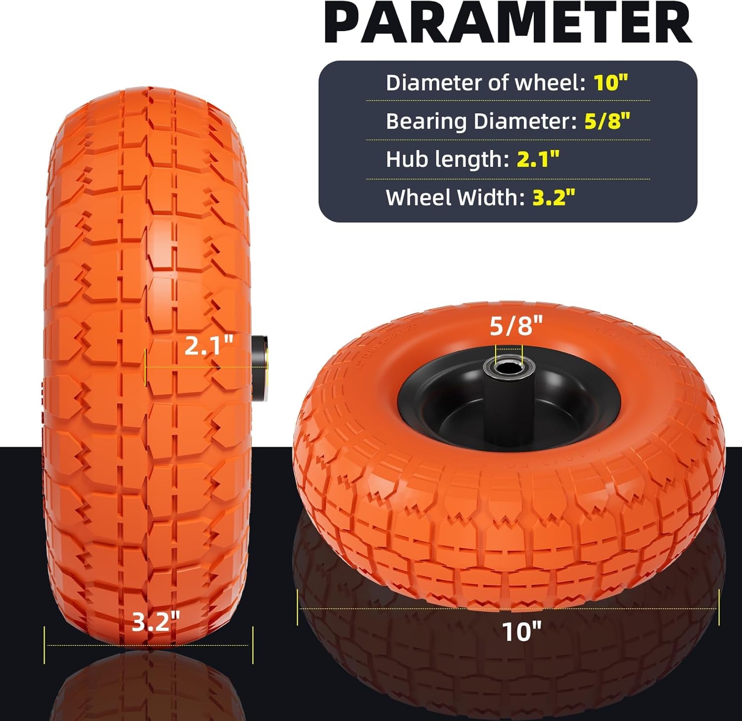 Upgrade Your Equipment with Our 4-Pack of 10-Inch Flat Free Tires – Perfect for Hand Trucks, Dollies, and More!