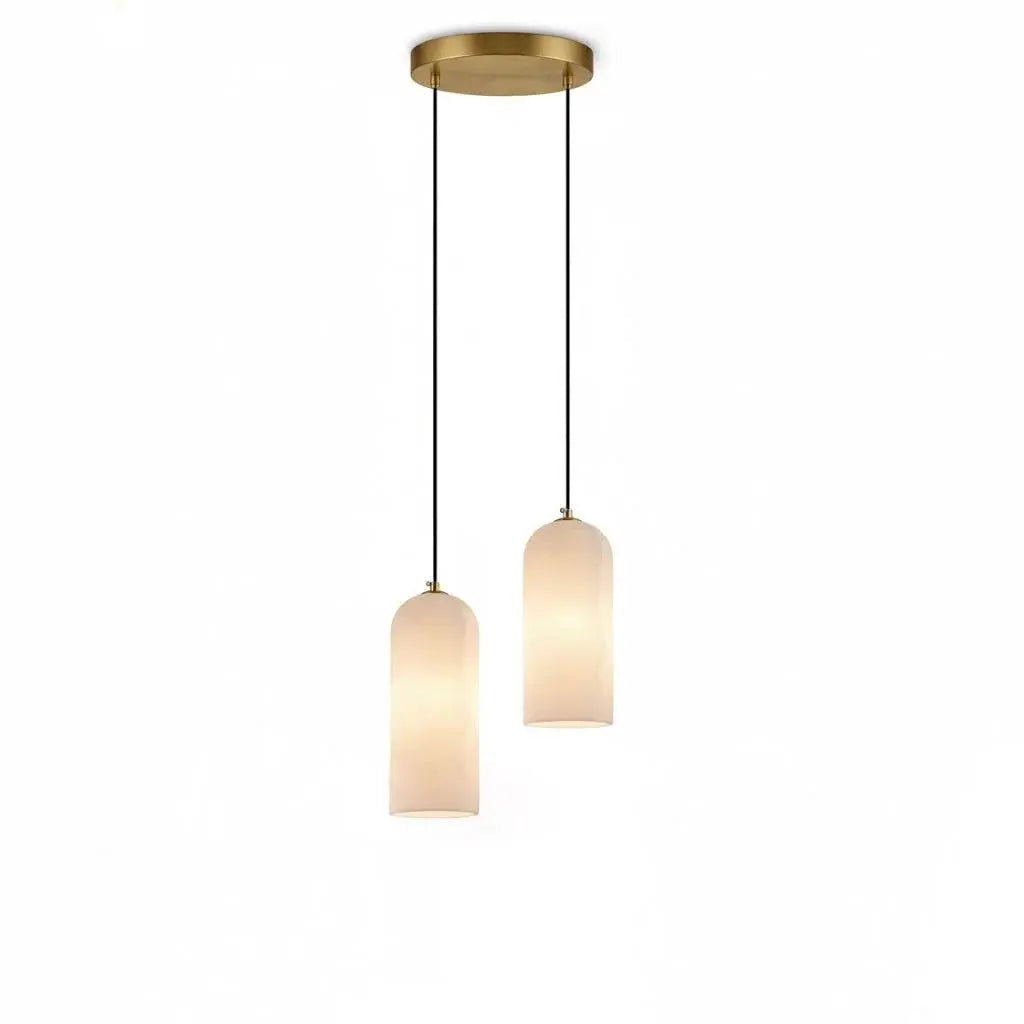 Alabaster Collection | Kitchen Pendant Lighting with Adjustable Height | Elegant Brass Finish for Soft Illumination 3