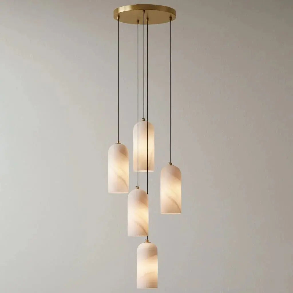 Alabaster Collection | Kitchen Pendant Lighting with Adjustable Height | Elegant Brass Finish for Soft Illumination 5