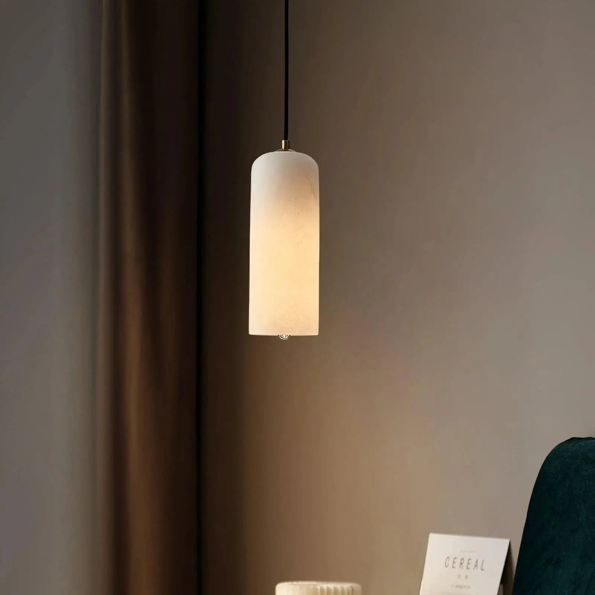 Alabaster Collection | Kitchen Pendant Lighting with Adjustable Height | Elegant Brass Finish for Soft Illumination 7