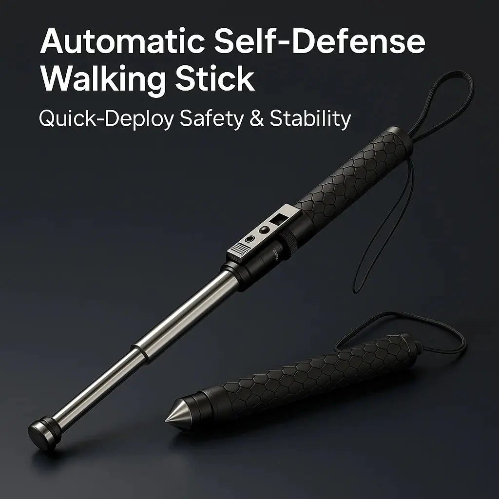 AllGuard Collection | Automatic Self-Defense Walking Stick with Ergonomic Handle | Adjustable Length for Enhanced Outdoor Safety 0