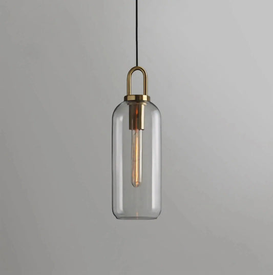Modern Collection | Glass Pendant Light with Adjustable Height | Stylish Ceiling Fixture for Cozy Indoor Ambiance 0