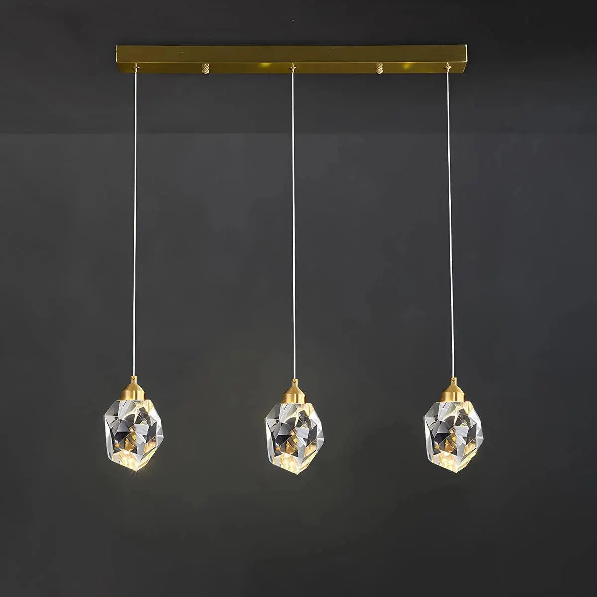 Modern Elegance | Glass Pendant Light Fixture with Adjustable Height | Integrated LED for Versatile Kitchen Lighting 3