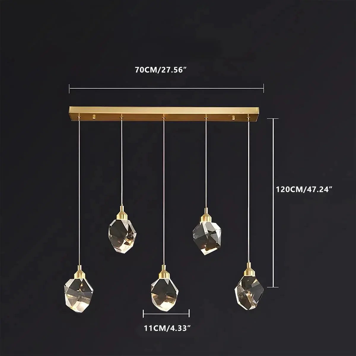 Modern Elegance | Glass Pendant Light Fixture with Adjustable Height | Integrated LED for Versatile Kitchen Lighting 4
