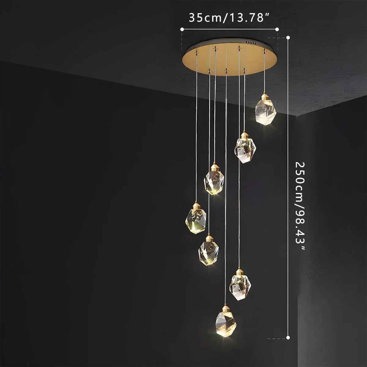 Modern Elegance | Glass Pendant Light Fixture with Adjustable Height | Integrated LED for Versatile Kitchen Lighting 6