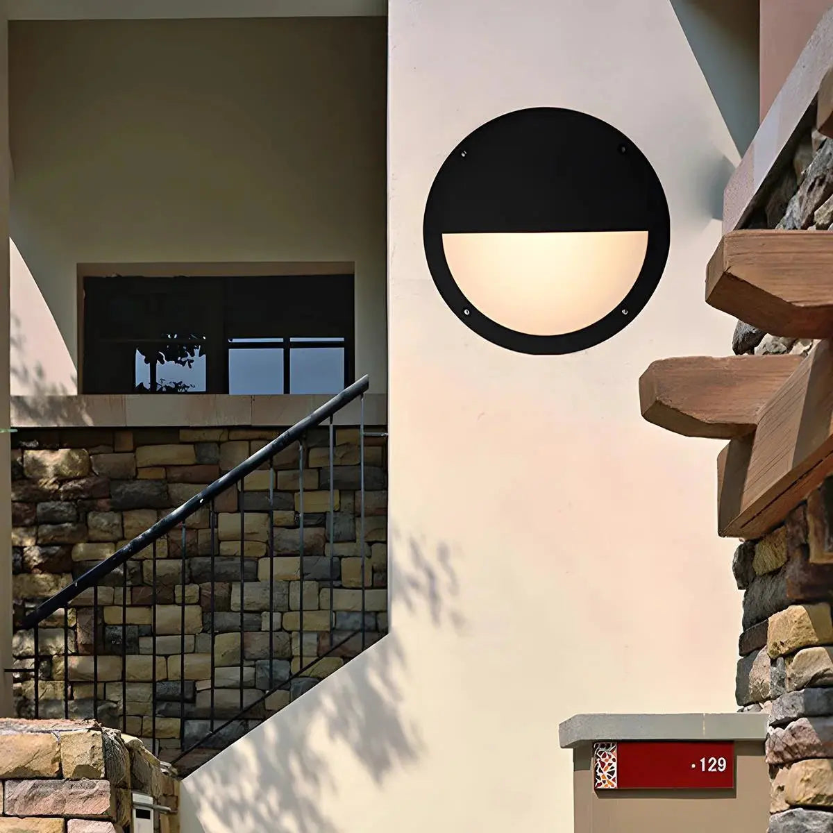 Modern Outdoor Wall Lights | LED Round Porch Light with IP65 Waterproof Rating | Durable Aluminum Fixture for Stylish Exterior Illumination 7
