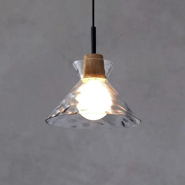 Nordic Collection | Glass Pendant Light with Natural Wood Accent | Modern Kitchen Pendant Lighting for Ambient Illumination 2