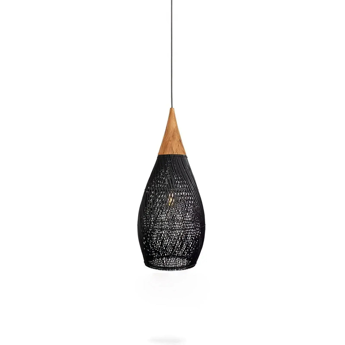 Organic Rattan Pendant Light | Handwoven Ceiling Fixture with Adjustable Height | Cozy Ambient Lighting for Modern Spaces 14