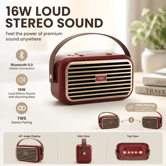 Portable Speaker | Bluetooth Speaker with 16W Stereo Sound | Compact Design for Outdoor and Home Use 0