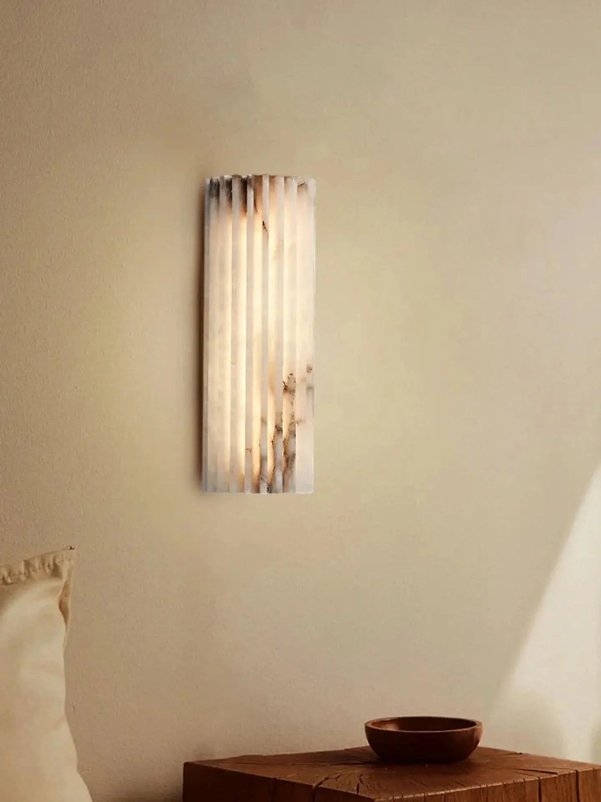Rula Collection | Wall Light Sconce with Integrated LED & Dimmable Feature | Sculptural Alabaster Design for Warm Ambient Lighting 6