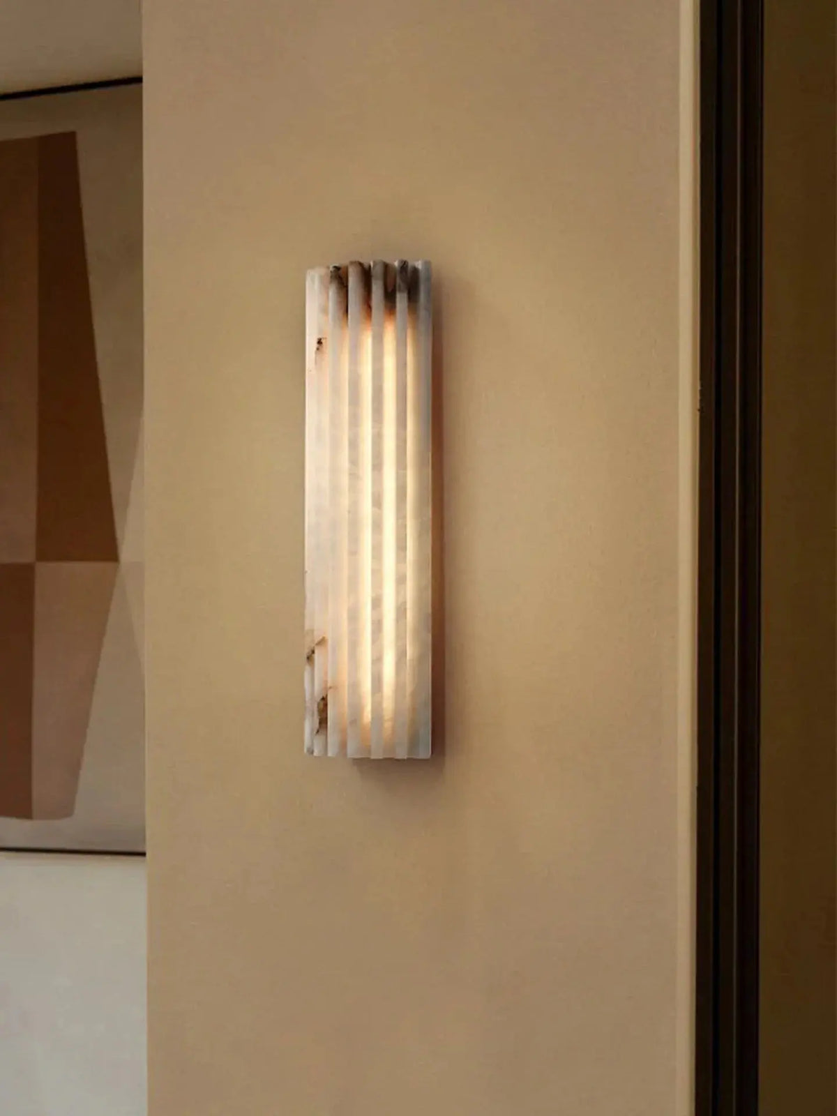Rula Collection | Wall Light Sconce with Integrated LED & Dimmable Feature | Sculptural Alabaster Design for Warm Ambient Lighting 7