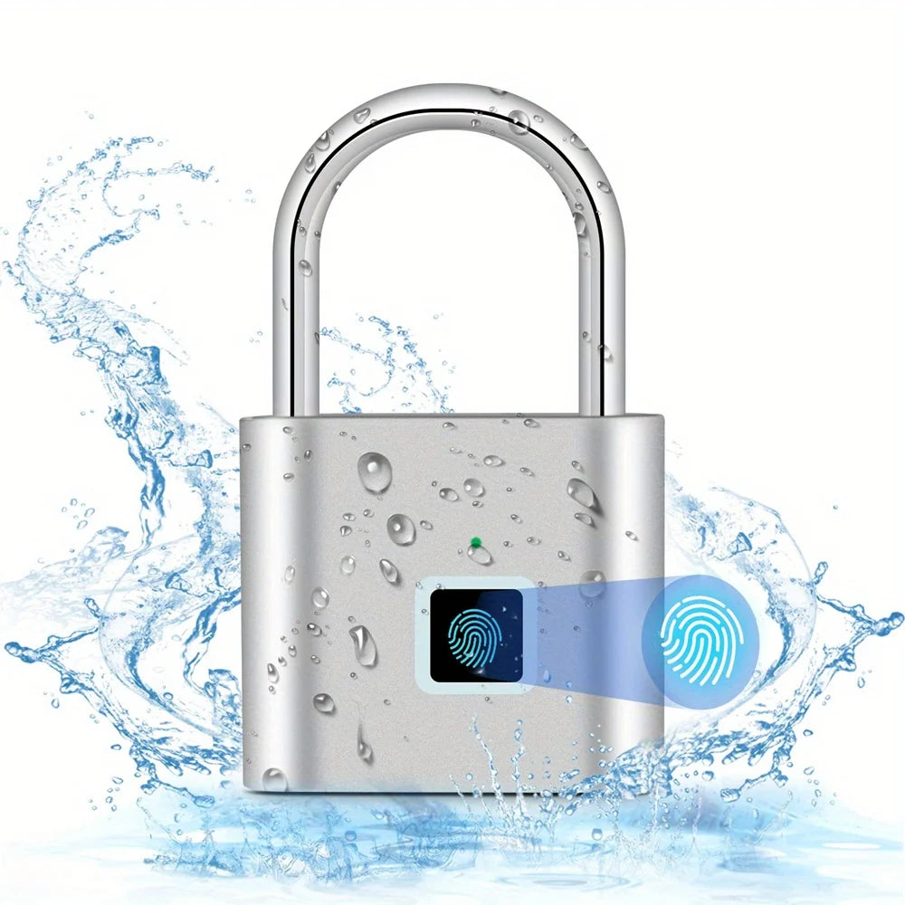 Unlock Convenience with the Revolutionary Smart Fingerprint Padlock - Waterproof Biometric Security Lock with USB Rechargeable Battery for Effortless Access