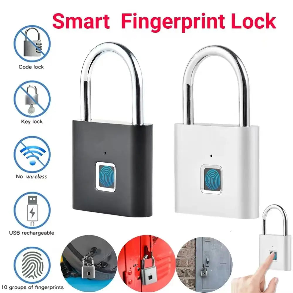 Unlock Convenience with the Revolutionary Smart Fingerprint Padlock - Waterproof Biometric Security Lock with USB Rechargeable Battery for Effortless Access