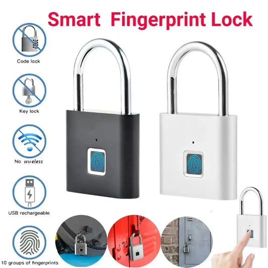 Unlock Convenience with the Revolutionary Smart Fingerprint Padlock - Waterproof Biometric Security Lock with USB Rechargeable Battery for Effortless Access