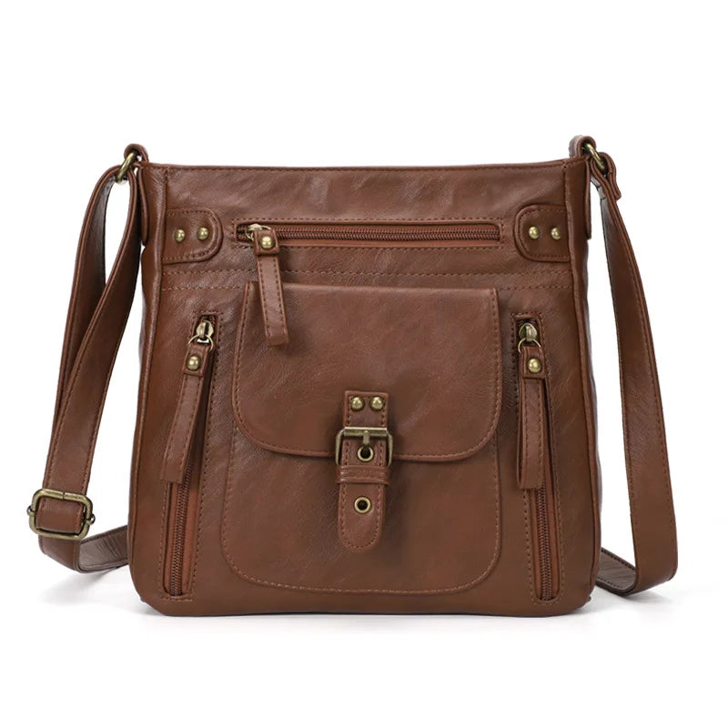 Retro square shoulder bag - interior with slip pocket
