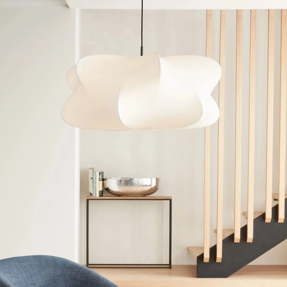 Silk Cocoon Pendant Ceiling Light with Adjustable Hanging Cord | Layered Shade for Soft Ambient Illumination 3