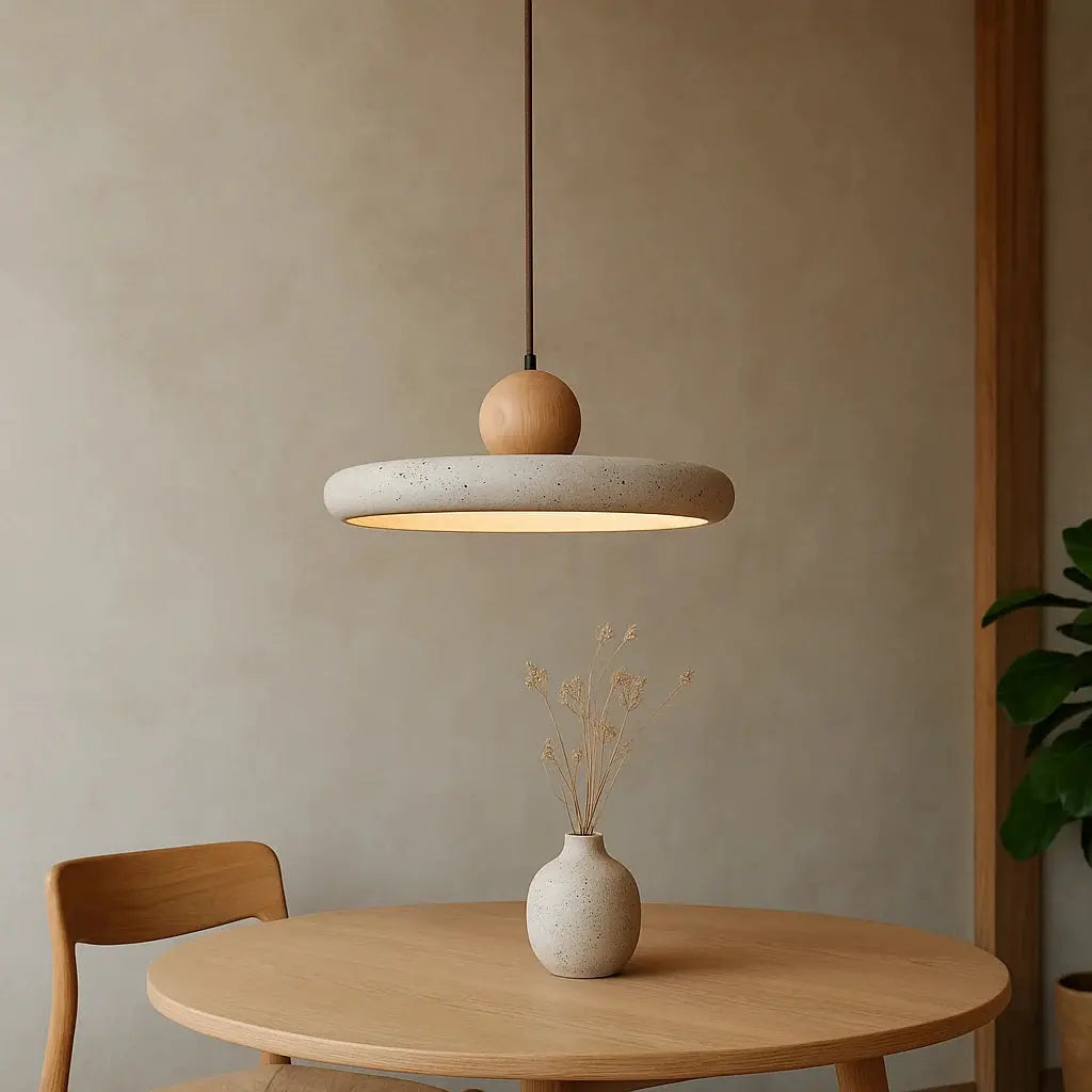 Wabi Sabi Collection | Kitchen Pendant Lighting with Adjustable Cable | Minimalist Stone Design for Ambient Home Decor 0