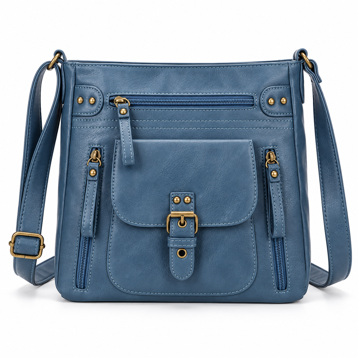 Retro square vegan leather shoulder bag - lifestyle view