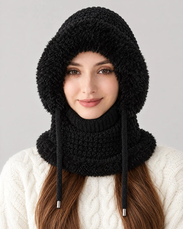 Women's Winter Balaclava – 4-in-1 Knit Hat, Scarf, Face Cover & Ear Warmer