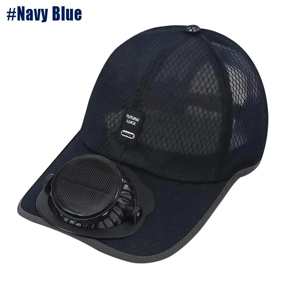 Solar Fan Cooling Cap in Navy Blue