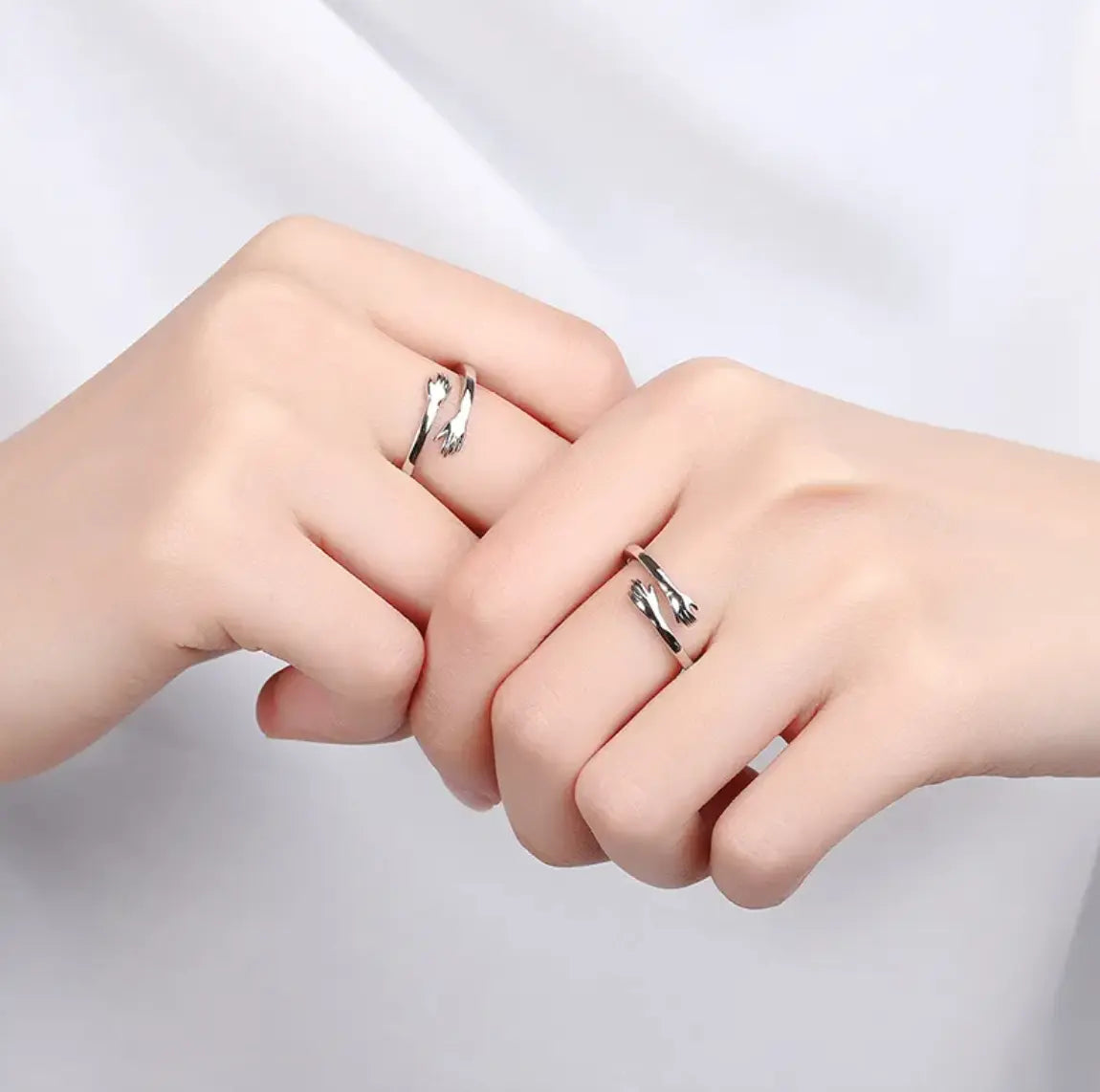 Hug Shape Ring — Adjustable Couple Rings