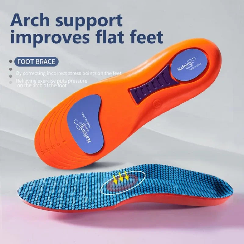 Orthopedic Arch Support Insoles — Leather, Plantar Fasciitis & Flat Feet Relief