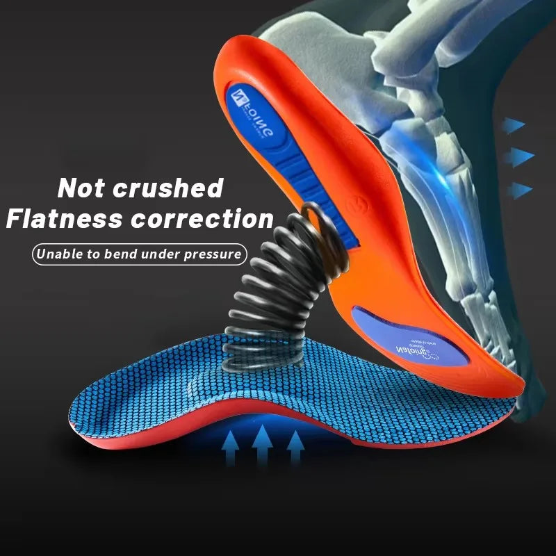 Orthopedic Arch Support Insoles — Leather, Plantar Fasciitis & Flat Feet Relief