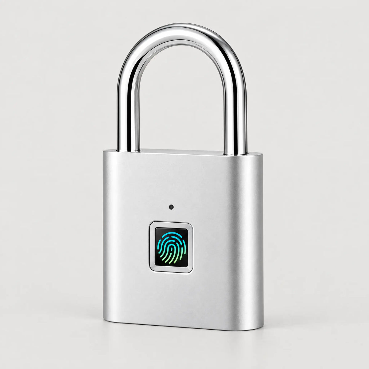 Smart fingerprint padlock, silver