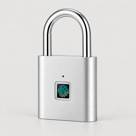 Smart fingerprint padlock, silver