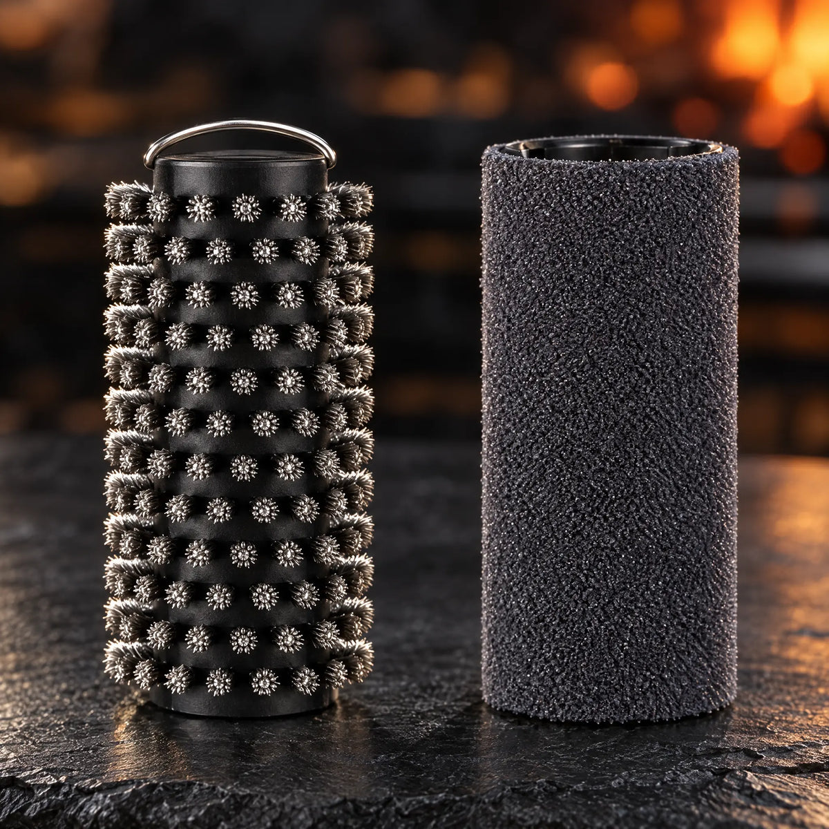 Steel brush head and emery roller for the electric grill brush