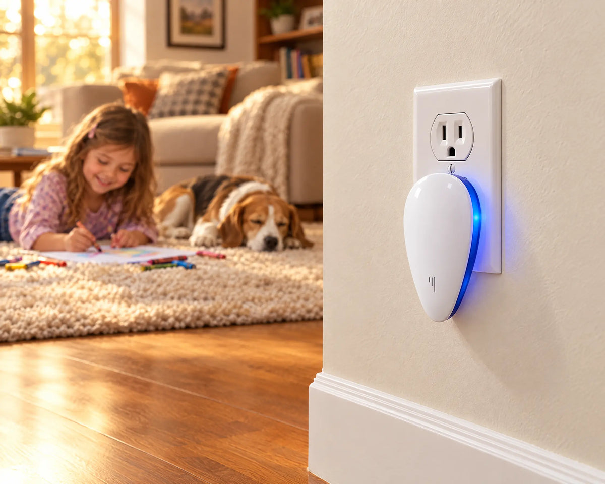 Chemical-free pest repeller in a family living room