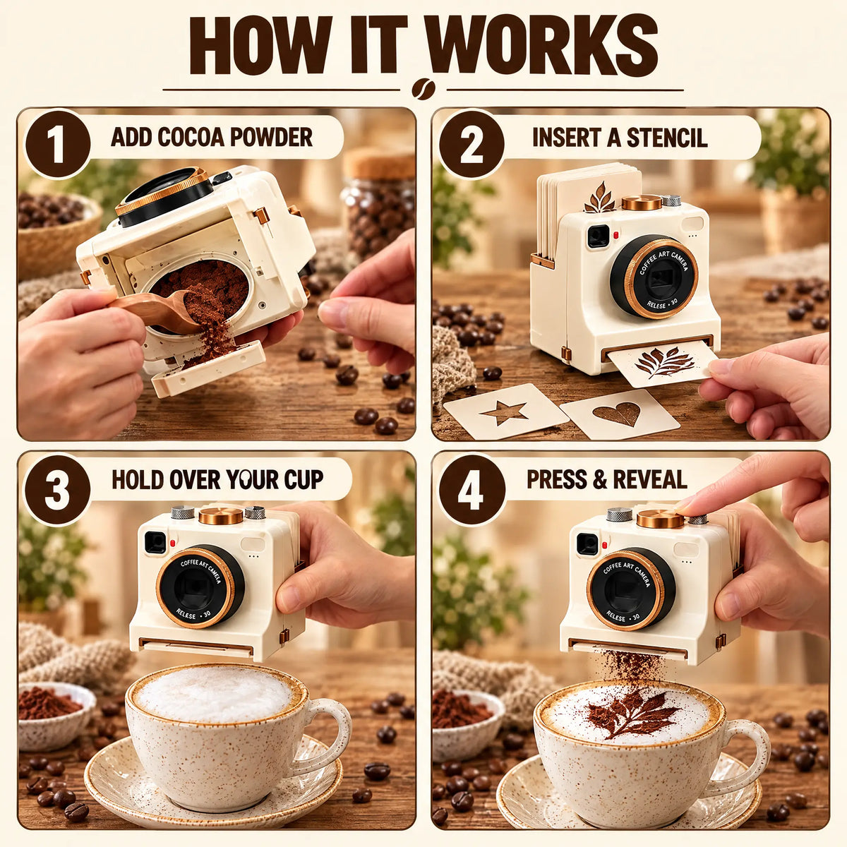 How the latte art camera works in four steps