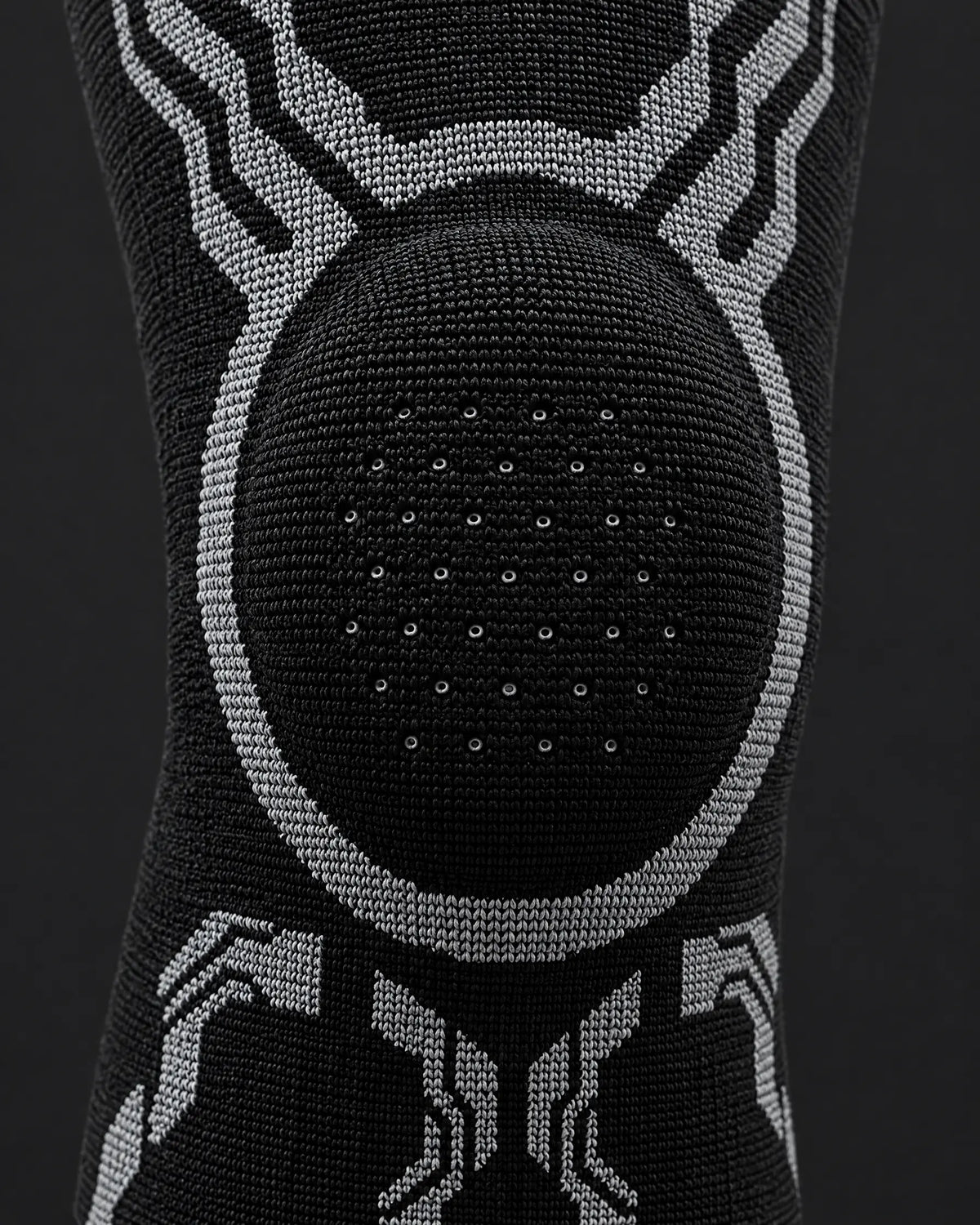 Domed kneecap area with ventilation holes